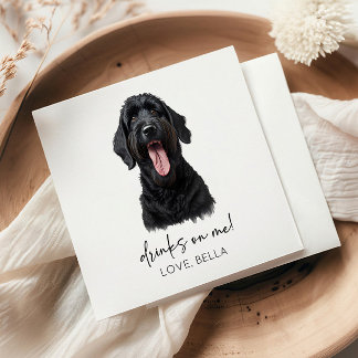 Servilleta De Papel ¡Bebe Sobre Mí! Boda de Perro Terrible Ruso Negro
