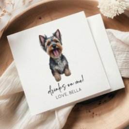 Servilleta De Papel ¡Bebe Sobre Mí! Boda del perro Yorkshire Terrier Y