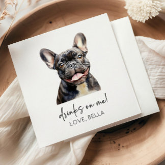 Servilleta De Papel ¡Bebe Sobre Mí! Boda Mascota de perro Bulldog fran