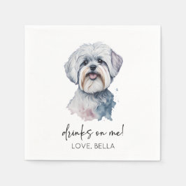 Servilleta De Papel ¡Bebe Sobre Mí! Boda Mascota de perro de Malta