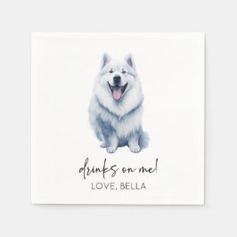 Servilleta De Papel ¡Bebe Sobre Mí! Boda Mascota de perro de Samoyed