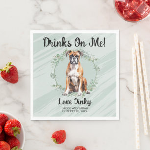 Servilleta De Papel ¡Bebe sobre mí! Boxer Dog Mascota Boda