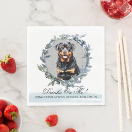 Servilleta De Papel ¡Bebe Sobre Mí! Mascota del boda del perro Rottwei