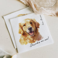 Bebe sobre mí Mascota Golden Retriever Boda Napkin