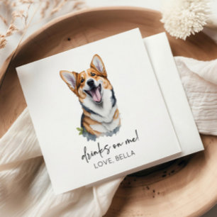 Servilleta De Papel ¡Bebe Sobre Mí! Pembroke Welsh Corgi Mascota Boda