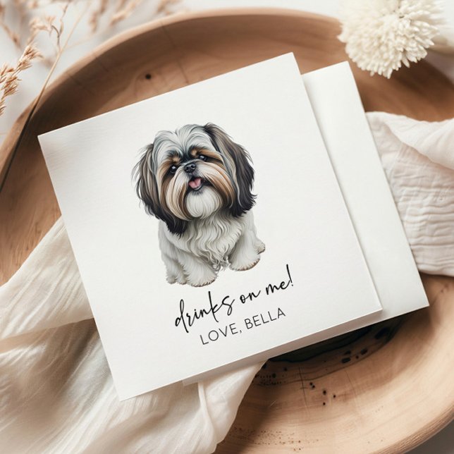 Servilleta De Papel ¡Bebe Sobre Mí! Shih Tzu Mascota Boda (Subido por el creador)