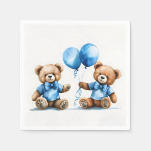 Servilleta De Papel Bebé Teddy Osos Con Globos