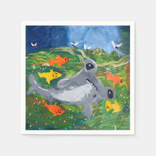 Servilleta De Papel Bebé tiburón "Arte de niños"