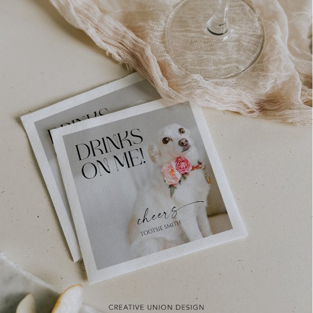 Servilleta De Papel Bebe Whimsy Moderna Sobre Mí, Boda Mascota De Foto (Subido por el creador)