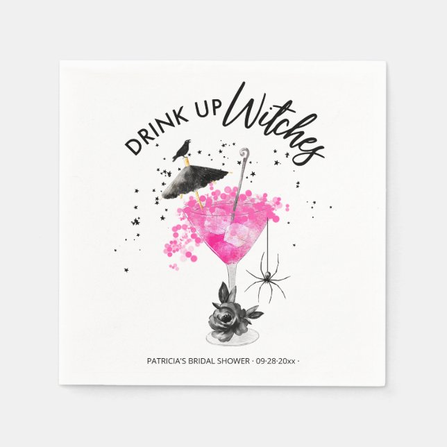 Servilleta De Papel Bebe Witness Cocktail Halloween Bridal Shower (Anverso)