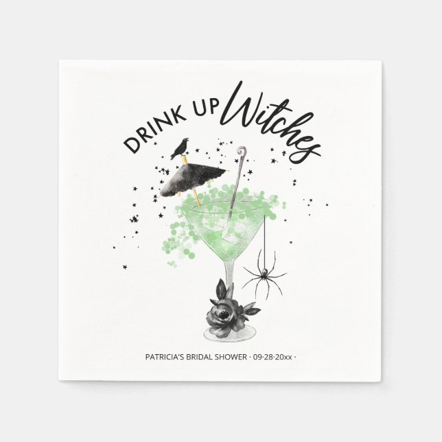 Servilleta De Papel Bebe Witness Cocktail Halloween Bridal Shower (Anverso)
