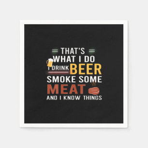 Servilleta De Papel Bebedor de Cerveza Bebo Cerveza Fumo Algo de Carne