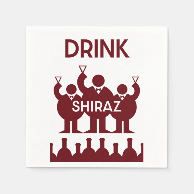 Servilleta De Papel Bebedores de vino de Shiraz (Anverso)