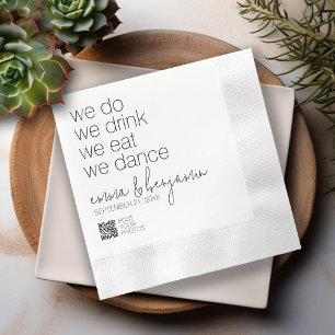 Servilleta De Papel Bebemos Comemos Bailamos - Boda Moderna