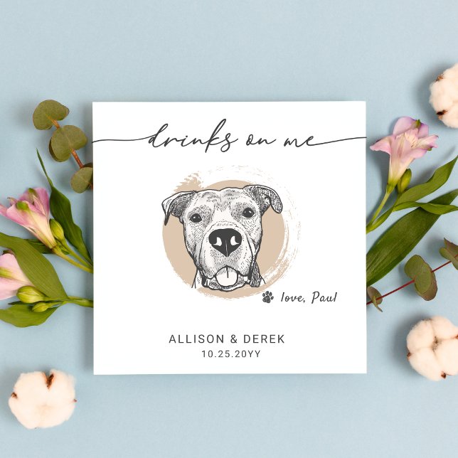Servilleta De Papel Beber sobre mí Boda de arte moderno de perro Masco (Subido por el creador)