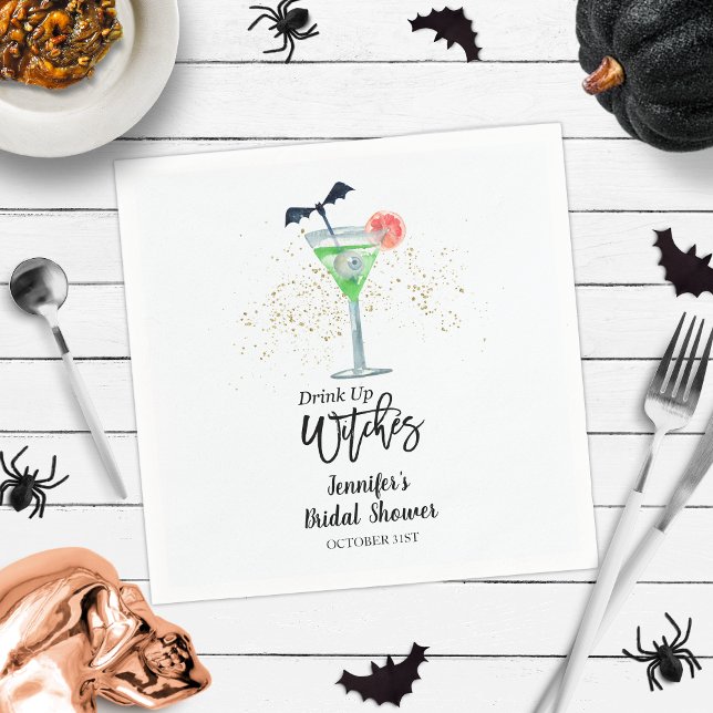 Servilleta De Papel Beber Whitches Halloween Cocktail Bridal Shower (Subido por el creador)