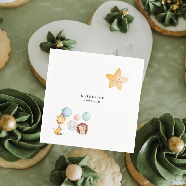 Servilleta De Papel Bebés con globos adorables Baby Shower (Subido por el creador)