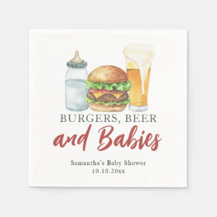 Servilleta De Papel Bebés, Hamburguesas y Cerveza Fiesta de bebé
