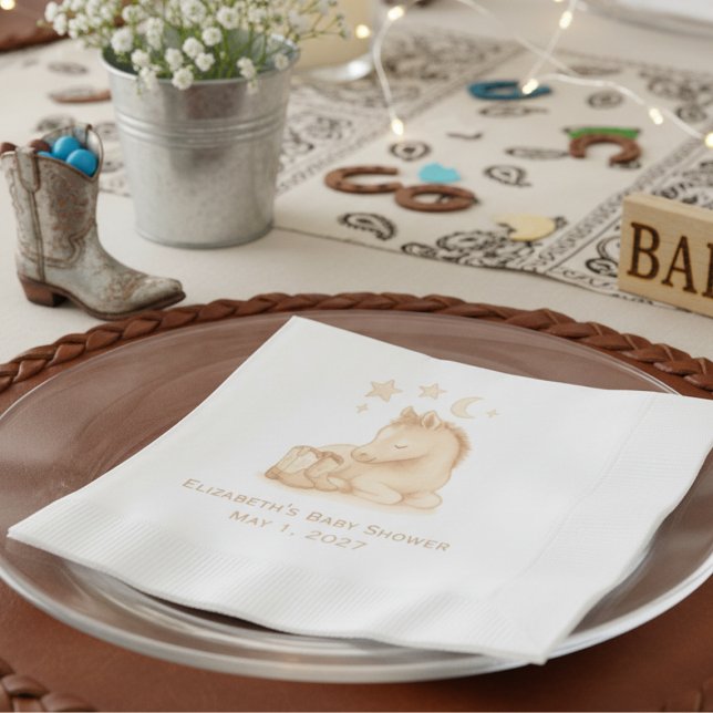 Servilleta De Papel Bebés y el Baby Shower occidental de los peatones (Personalized baby shower napkins)