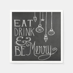 Servilleta De Papel Bebida bebida Merry Chalkboard Navidades Napkins
