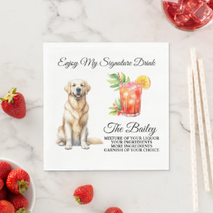 Servilleta De Papel Bebida característica de Bodas con Labrador Amaril