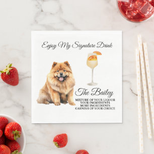 Servilleta De Papel Bebida característica de la boda del Chow Chow Fot