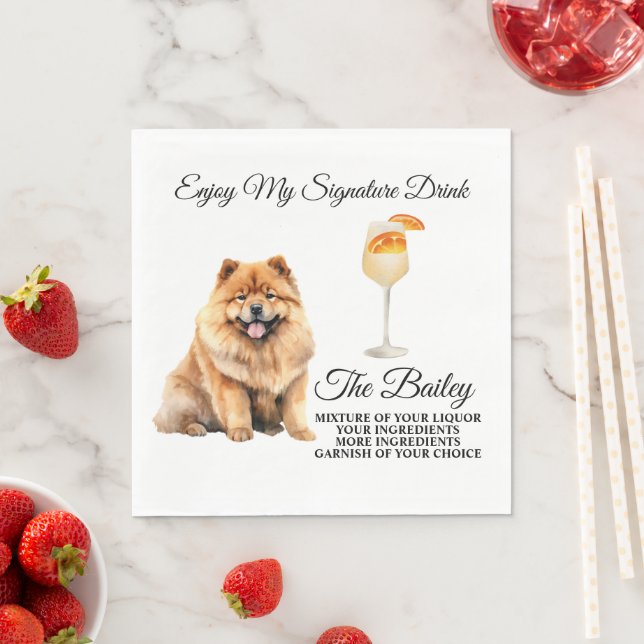 Servilleta De Papel Bebida característica de la boda del Chow Chow Fot (In situ)