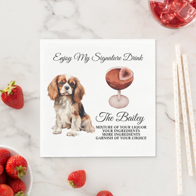 Servilleta De Papel Bebida característica del King Charles Spaniel Wed (In situ)