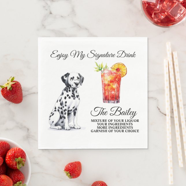 Servilleta De Papel Bebida característica del perro dálmata Boda (In situ)