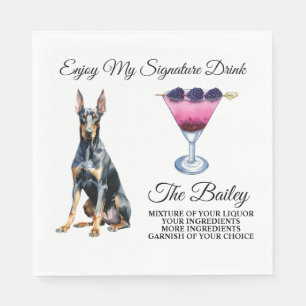 Servilleta De Papel Bebida característica para boda de Doberman Pinche