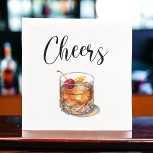 Servilleta De Papel Bebida Cóctel Old Fashioned Cheers