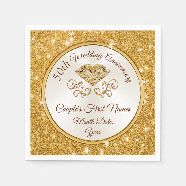 Servilleta De Papel Bebida con toallas de 50 años única, almuerzo (Anverso)