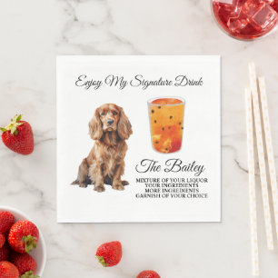 Servilleta De Papel Bebida de Boda de Cocker Spaniel