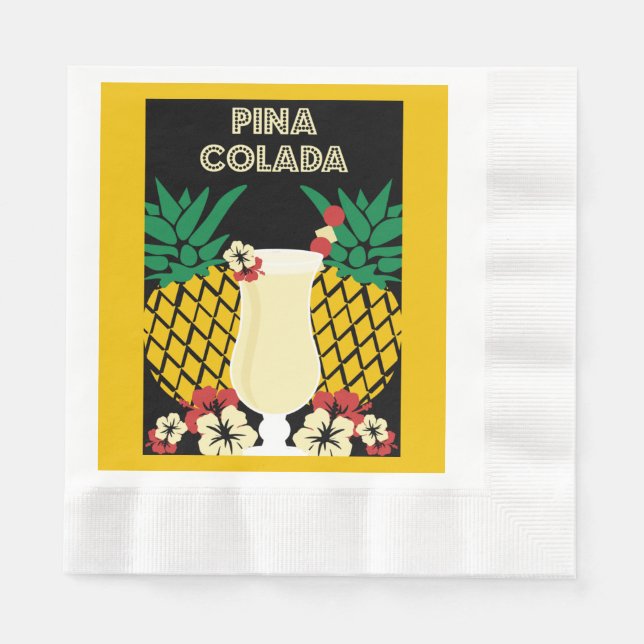 Servilleta De Papel Bebida de cóctel de Piña Colada (Anverso)