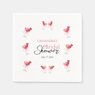 Servilleta De Papel Bebida de cóctel Ducha Bridal Bow Rosa