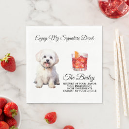 Servilleta De Papel Bebida de firma de Boda maltés