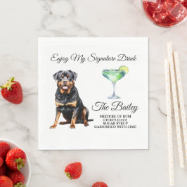 Servilleta De Papel Bebida de firma del Boda Rottweiler