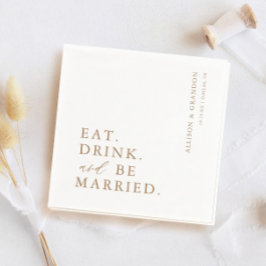 Servilleta De Papel Bebida de oro y cena de ensayo casada