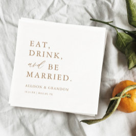 Servilleta De Papel Bebida de oro y servilletas de bar Boda casada