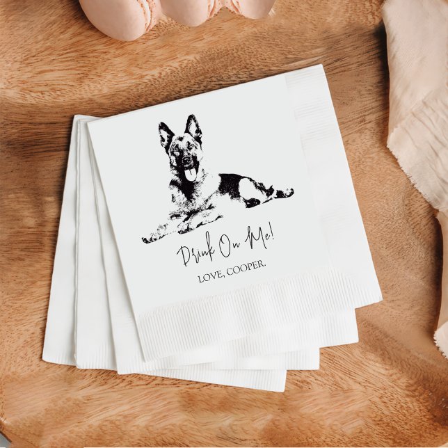 Servilleta De Papel Bebida De Pastor Sobre Mi Perro Personalizado Cock (Subido por el creador)
