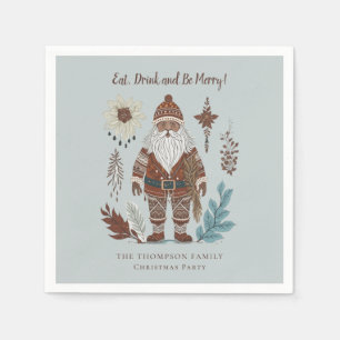 Servilleta De Papel Bebida nórdica de Santa Eat sé Feliz Navidad