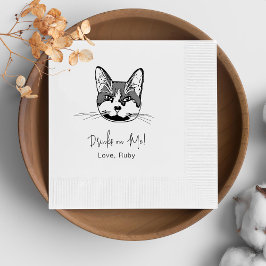 Servilleta De Papel Bebida Personalizada De Gato De Tuxedo Sobre Mí