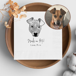 Servilleta De Papel Bebida personalizada de perro de pasteles en mí