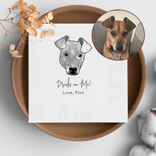 Servilleta De Papel Bebida personalizada de perro de pasteles en mí (Subido por el creador)