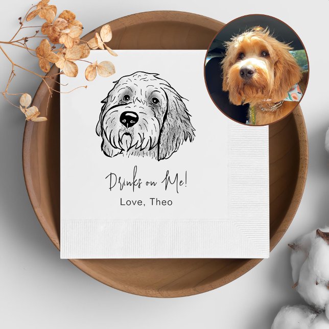Servilleta De Papel Bebida Personalizada De Perro Goldendoodle Sobre M (Subido por el creador)