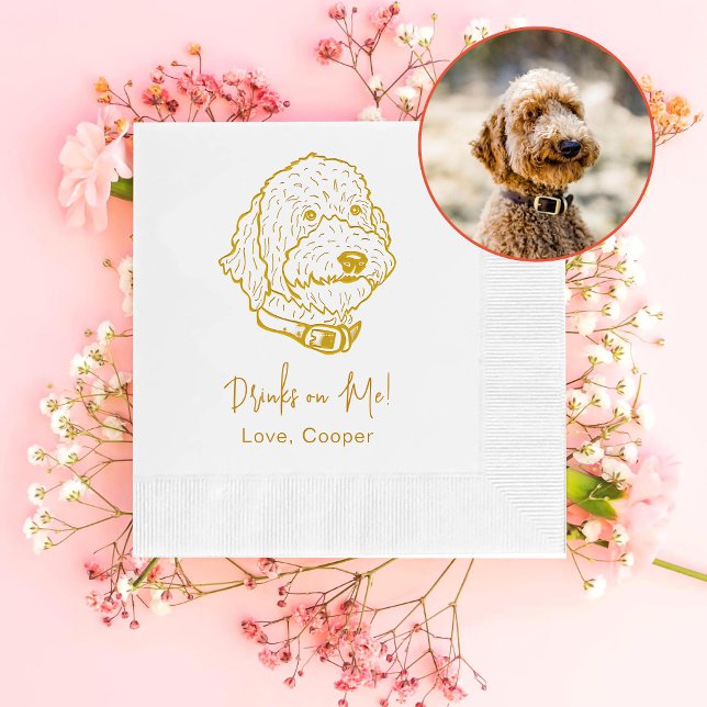 Servilleta De Papel Bebida Personalizada De Perro Goldendoodle Sobre M (Subido por el creador)