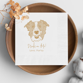 Servilleta De Papel Bebida personalizada del perro collie de borde sob