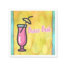 Bebida Rosa Bunco Bash Fun Cocktail Napkin