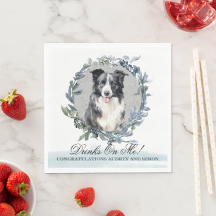 Servilleta De Papel Bebidas a mi cargo Boda de mascotas Border Collie