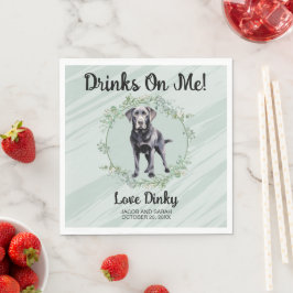 Servilleta De Papel ¡Bebidas a mi cargo! Perro labrador negro boda mas